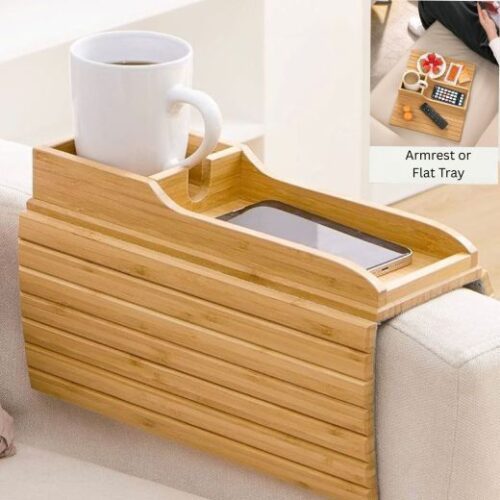 Eco-Friendly Bamboo Sofa Armrest Tray