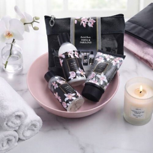 Luxury Orchid Oasis Bath & Body Gift Set with Lotion & Foam Bath