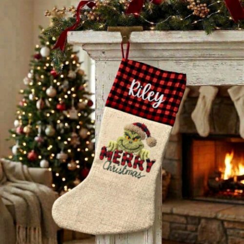 Personalised Grinch Christmas Stocking