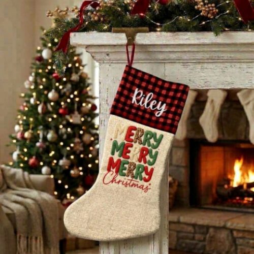 Personalised Merry Christmas Santa Stocking